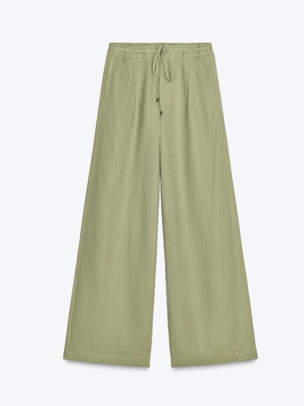 Wide Leg Linen Pants in Sage Green